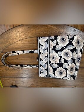 Vera Bradley Black & Cream Floral Quilted Tote